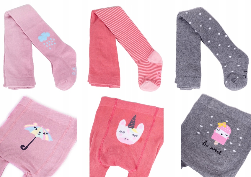 

3 x Rajstopy bawełniane wzorowane YoClub 80-86