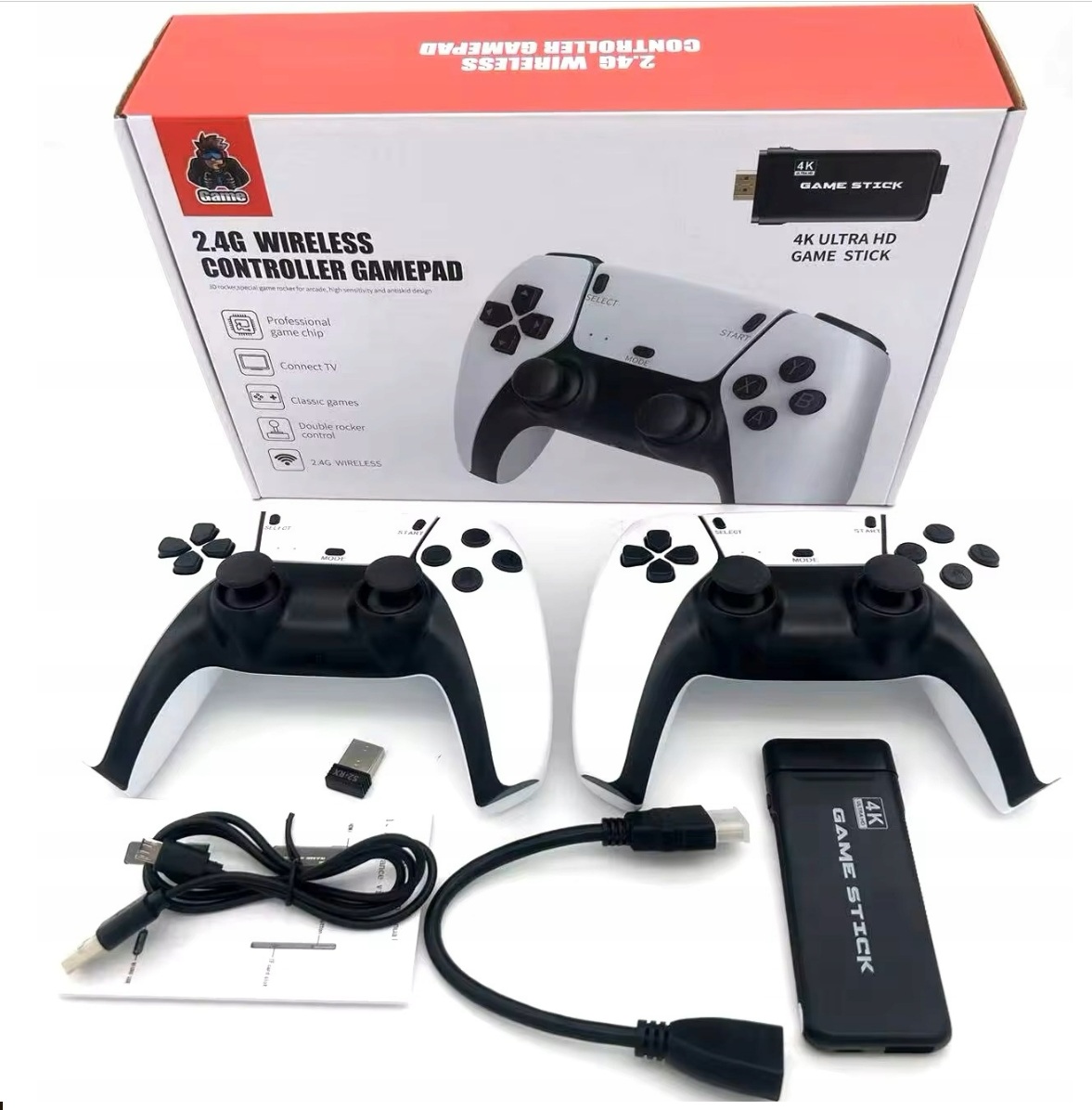 Konsola Do Gier M15 Wireless 2.4G Hd 20000 Gier 64GB Dwa Bezprzewodowe Pady