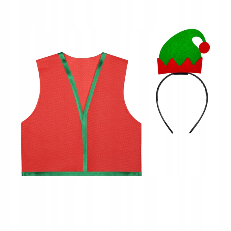 STRÓJ ELF ELFIK OPASKA KAMIZELKA CZERWONY 3el