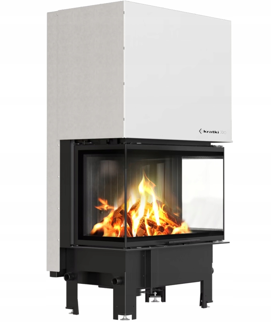 Wkład kominkowy powietrzny narożny kominek Regnor 800x400 gilotyna Black