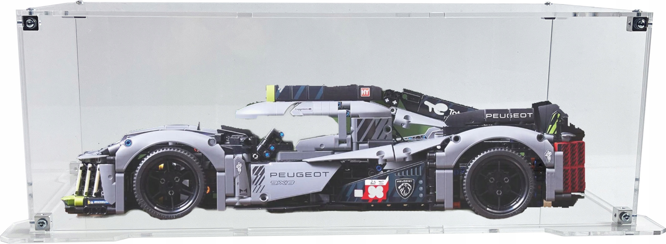 Vitrína s podstavcem Drewlandia pro sadu Lego 42156 Technic Peugeot 9X8
