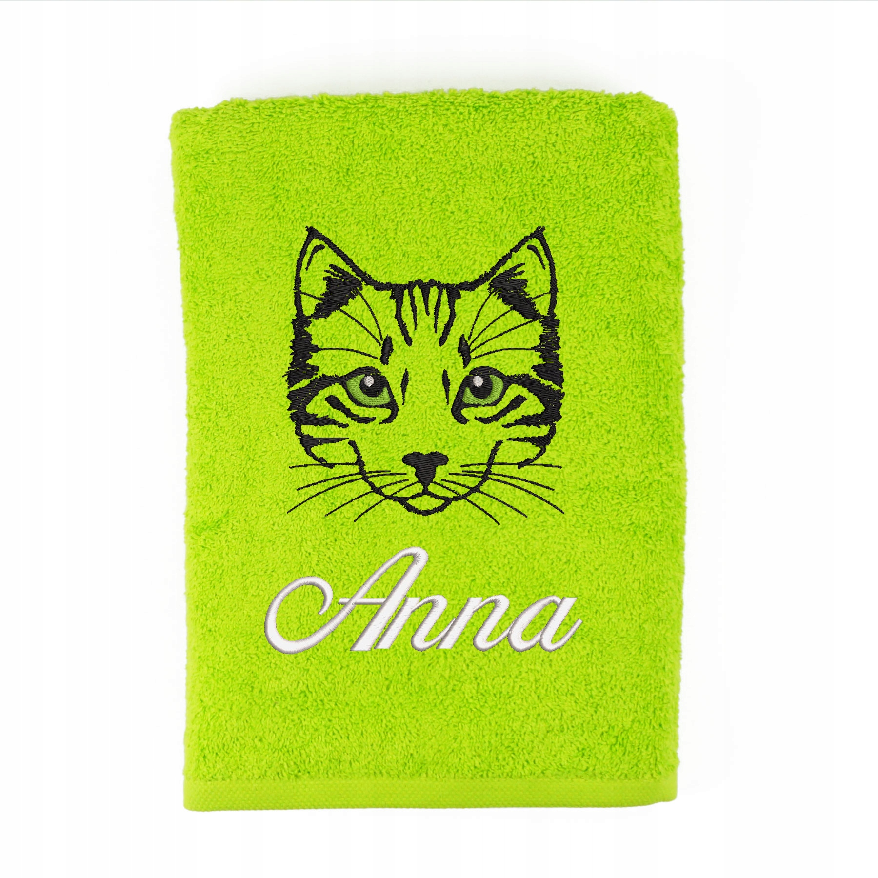 RĘCZNIK KĄPIELOWY Z HAFTEM GŁOWY KOTA + TWOJE IMIĘ Marka inna