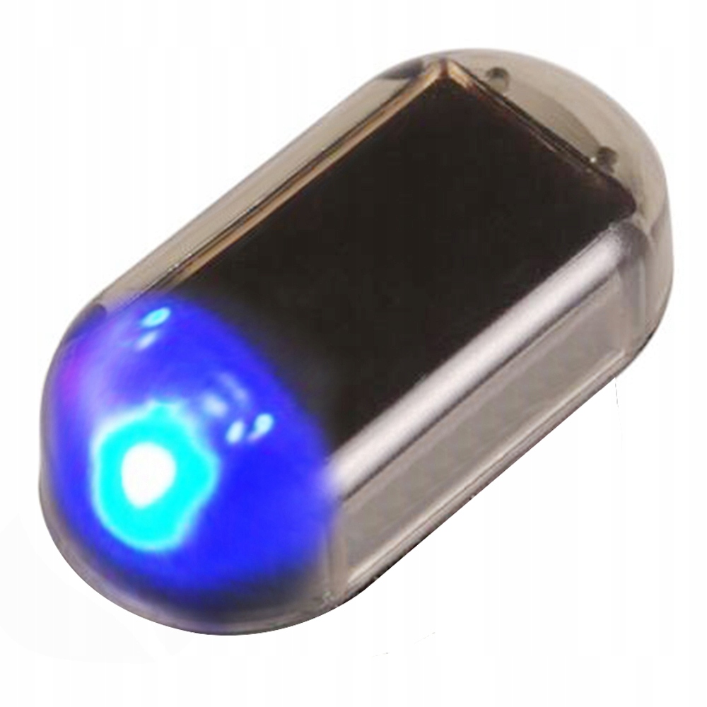 LED SYMULACJA ALARM DO AUTA SŁONECZNA ENERGIA BLUE