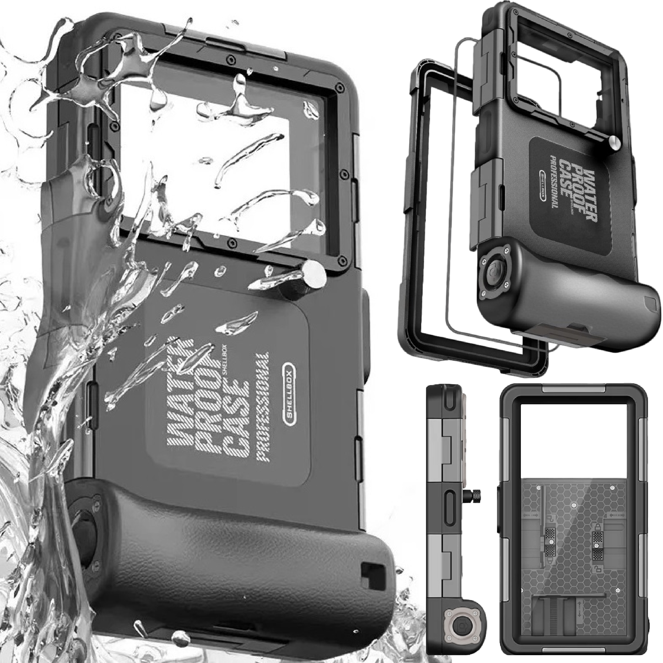 Pouzdro Shellbox Voděodolné IPX8 Pancéřové 360 Vodotěsné 15 M Pro Potápění