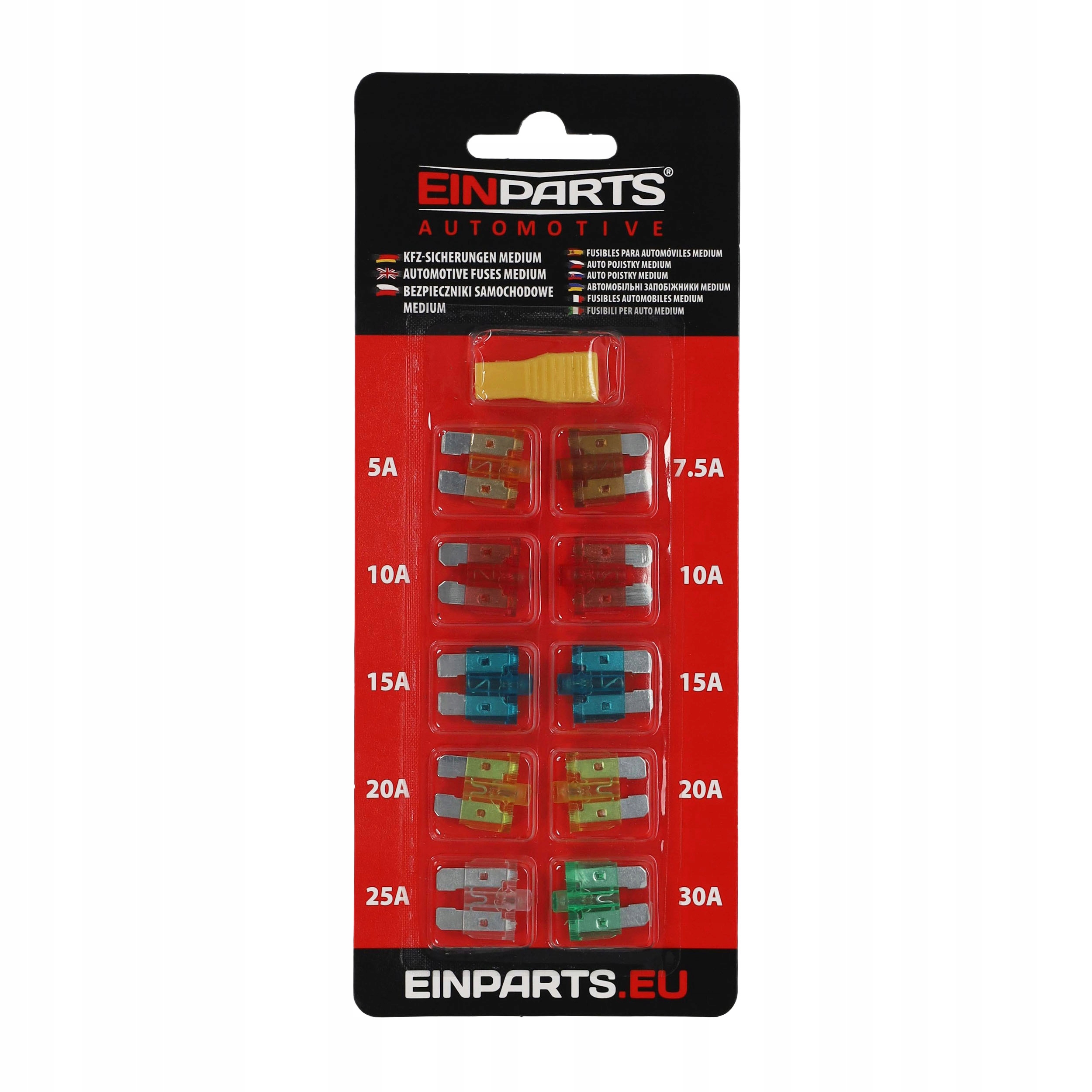 BEZPIECZNIKI SAMOCHODOWE PŁYTKOWE STANDARD ATO/ATC LED 10 SZT