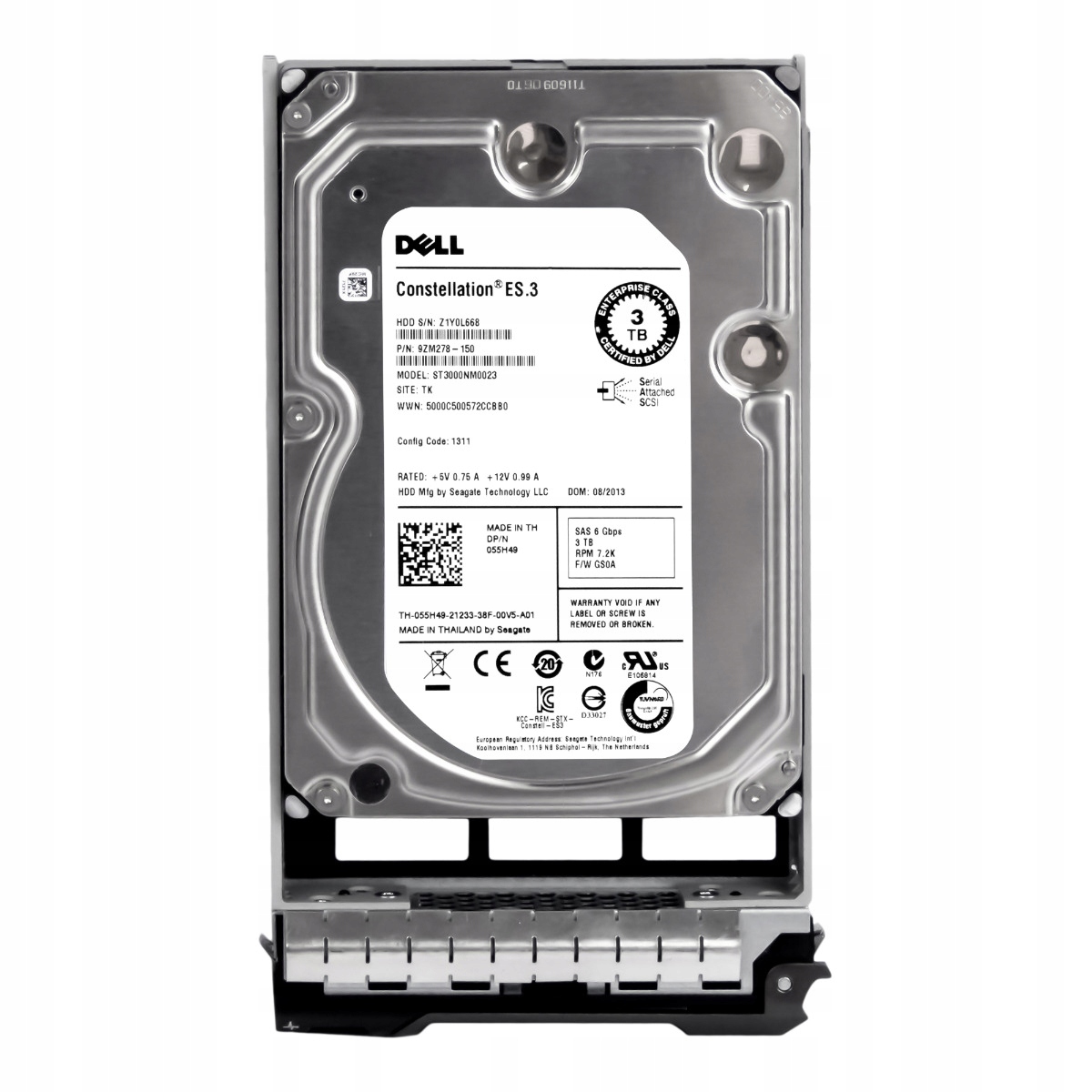 Dell 055H49 3TB SAS-2 7.2K 128MB 3.5'' ST3000NM0023