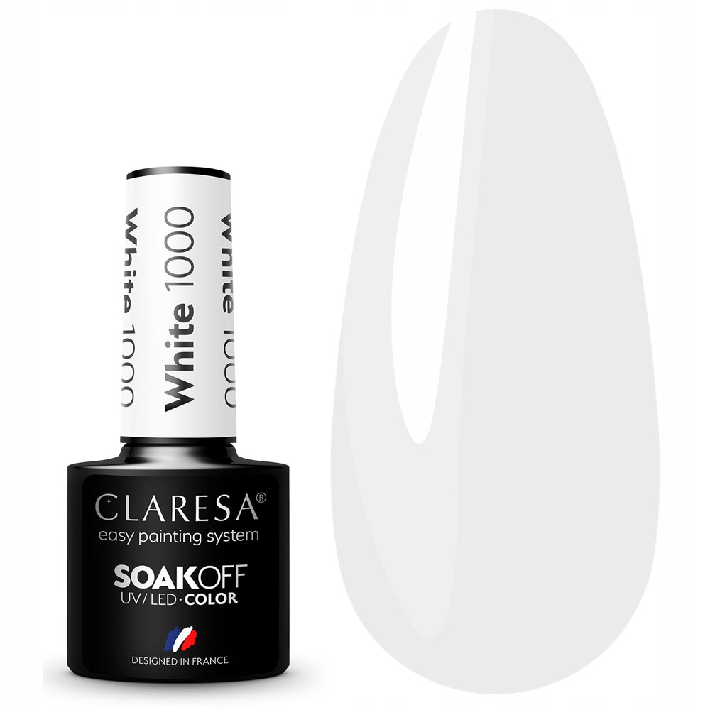 1000 White UV Nagellack 5 ml Claresa — 12