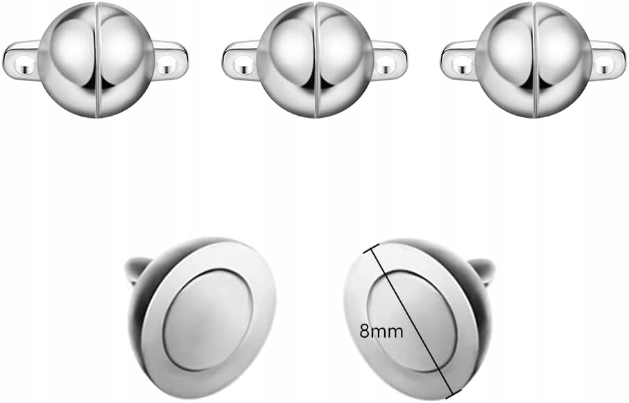 ZAPIĘCIA MAGNETYCZNE do naszyjników i bransoletek biżuterii 8 mm 10 szt Marka Inna marka