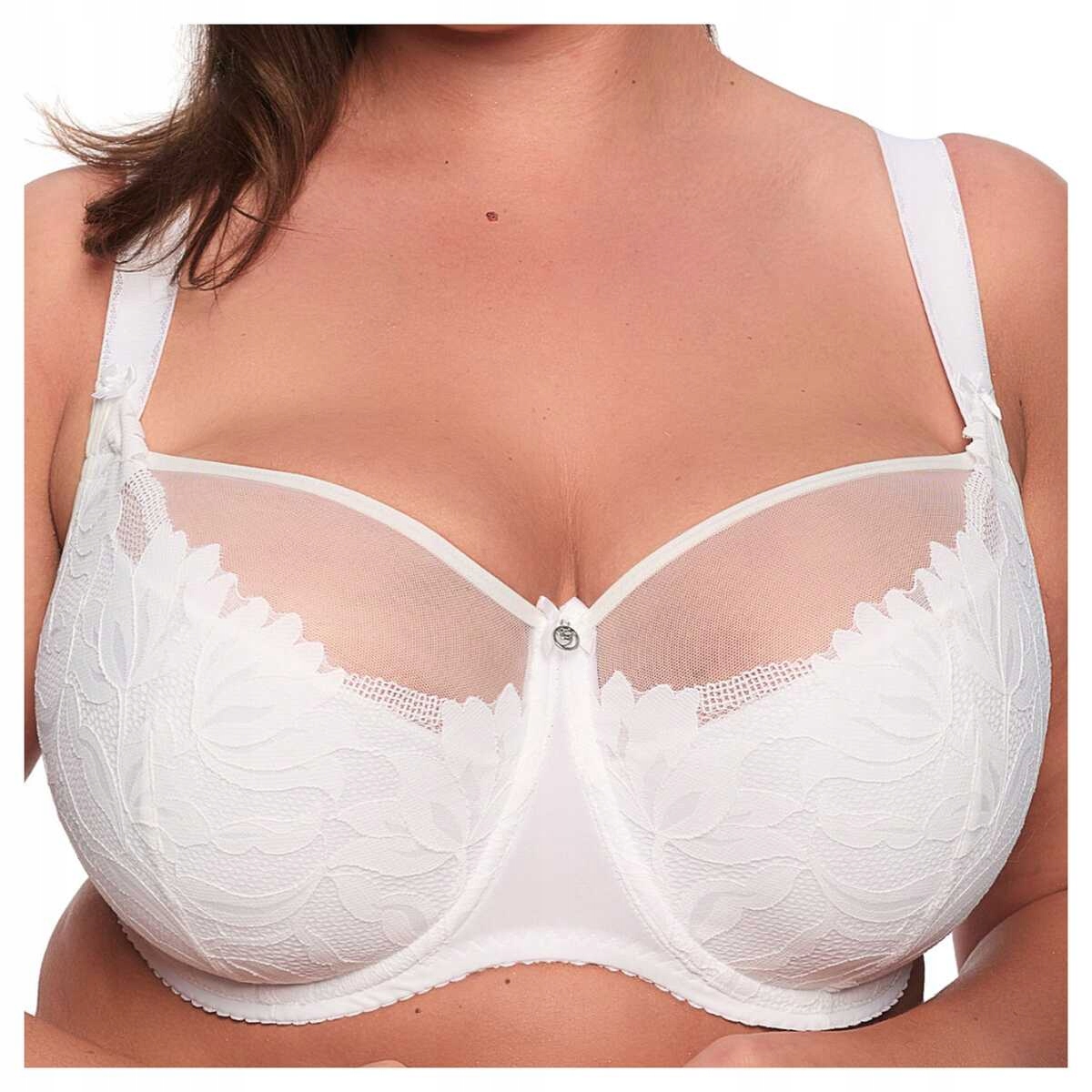Gaia Polovyztužená krajková podprsenka Keto 1134 bílá plus 100E