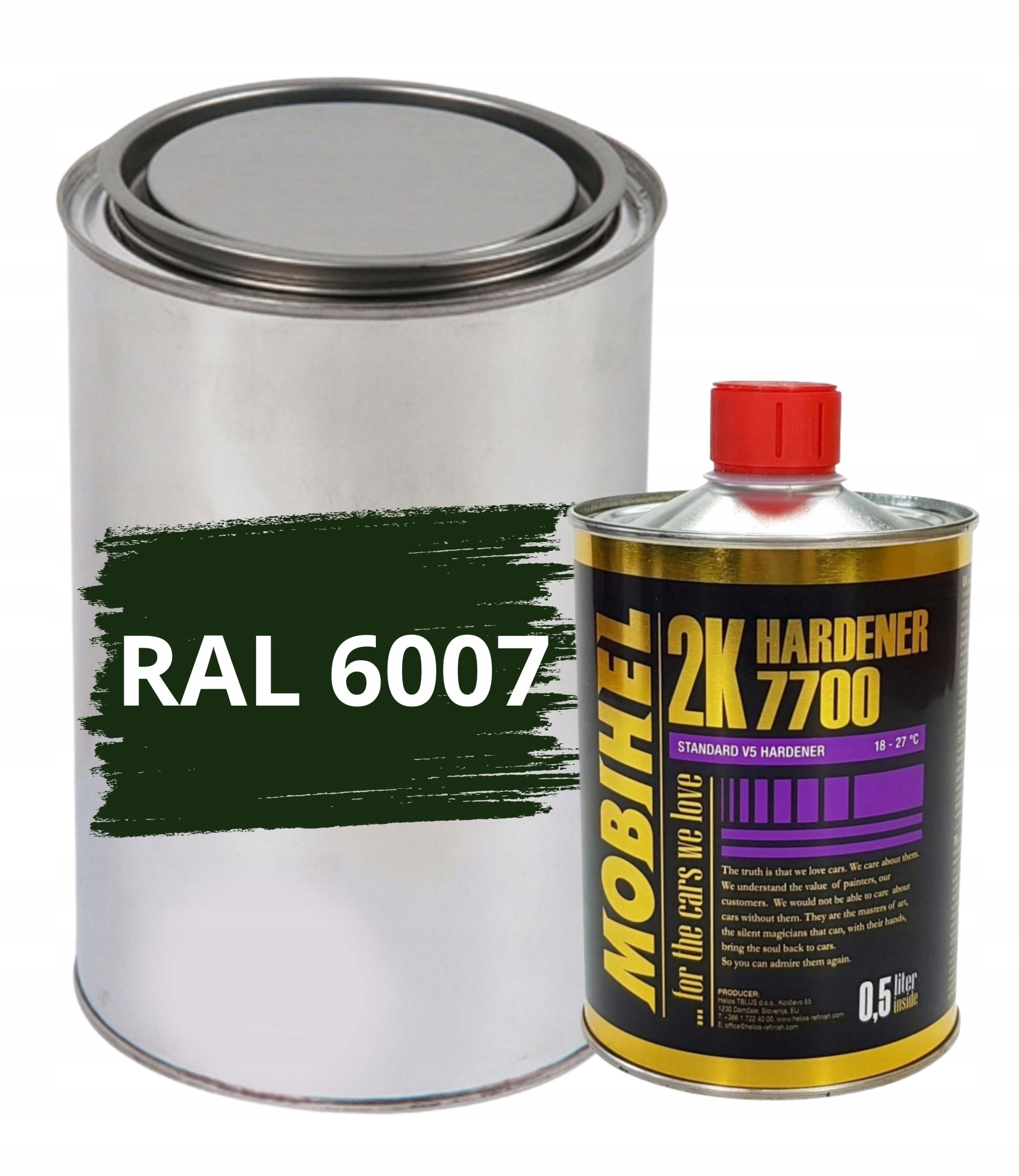 Ral 6007 Połysk Poliuretan Akryl 2:1 Farba 1L +utwardzacz 0,5L Mobihel 7700