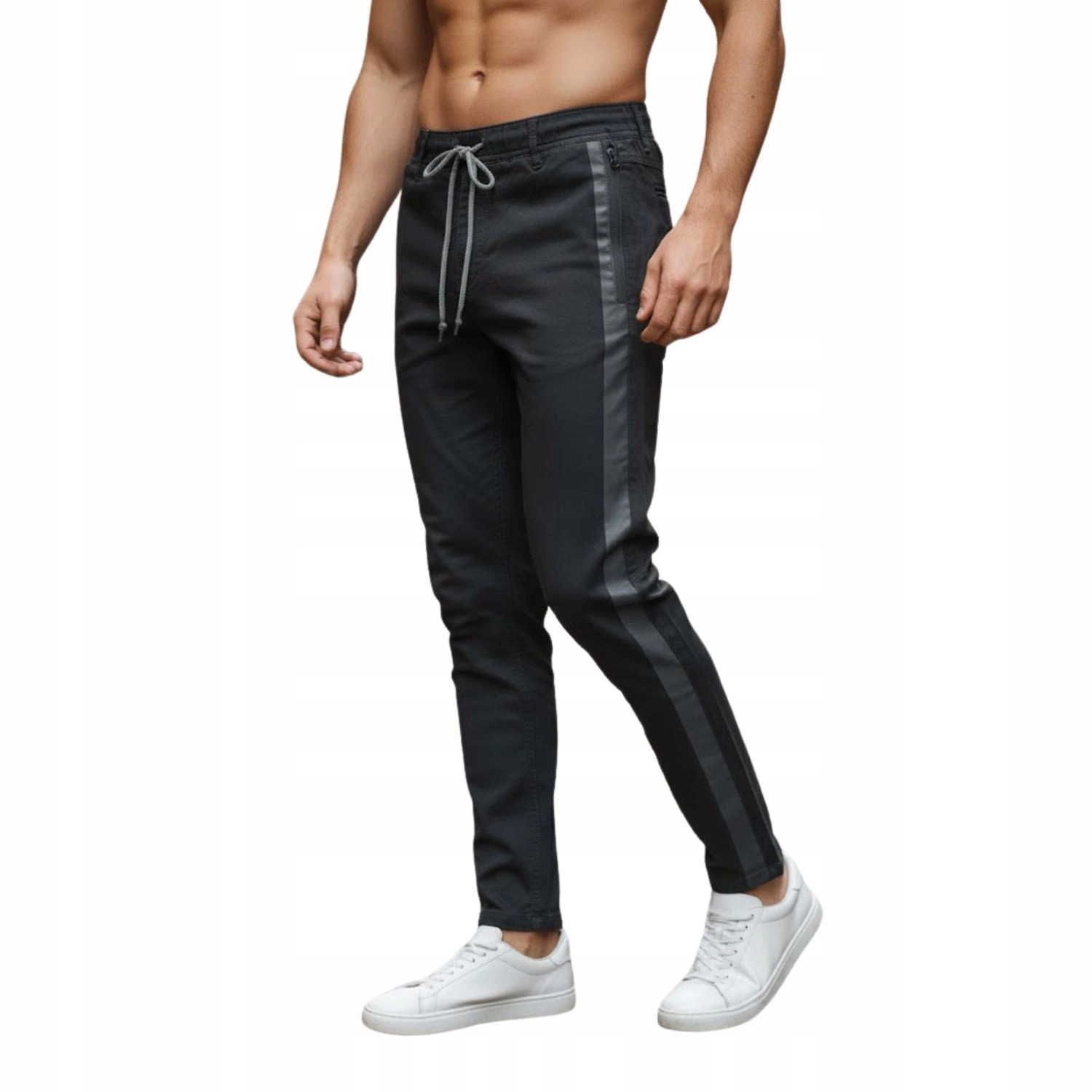 Pánské kalhoty Gas černé látkové, kostkované, bavlněné vel. W29 L30