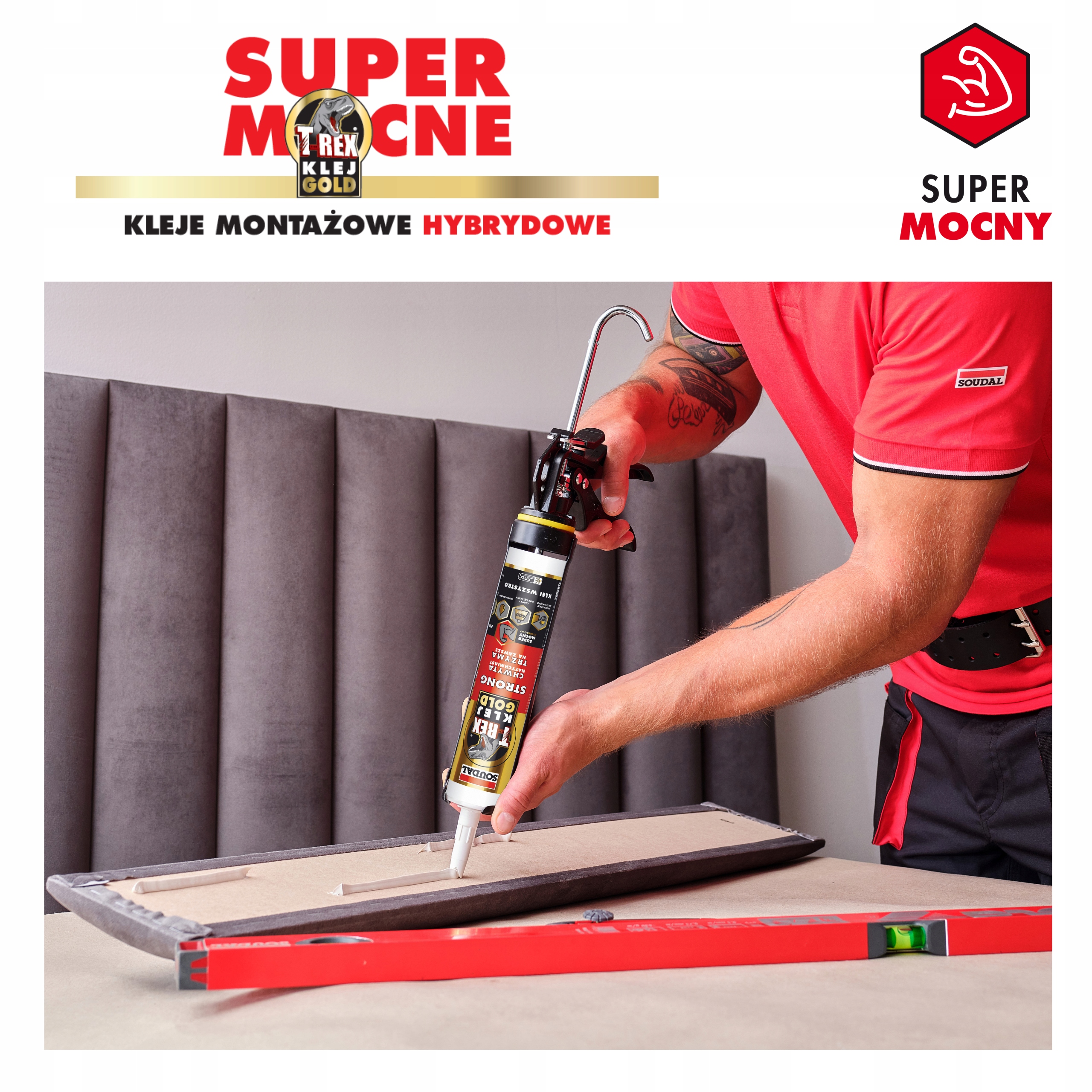 Klej montażowy uniwersalny Soudal T-REX GOLD STRONG 290 ml hybrydowy biały