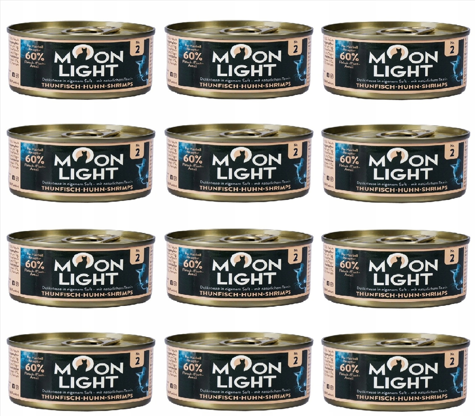 Moonlight č. – tuňák, kuře a krevety ve vlastní šťávě – 12 x 80 g