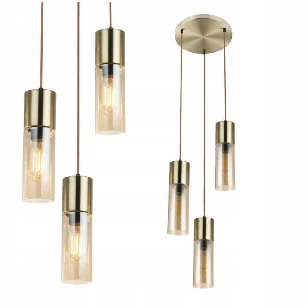 Mosadzná závesná lampa Annika Globo do kuchyne