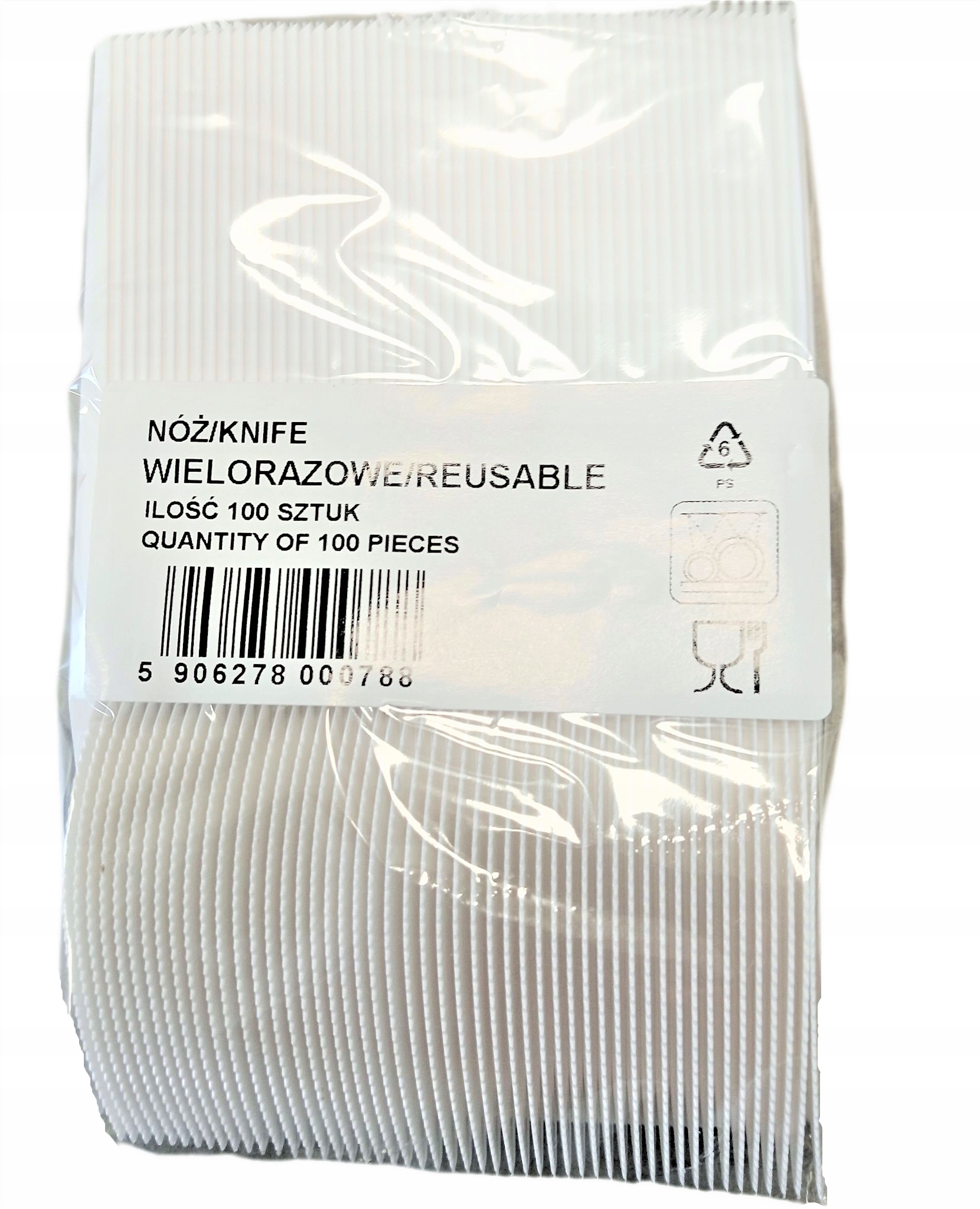 

Nóż biały wielorazowy plastikowy 16,5 cm 100 szt.