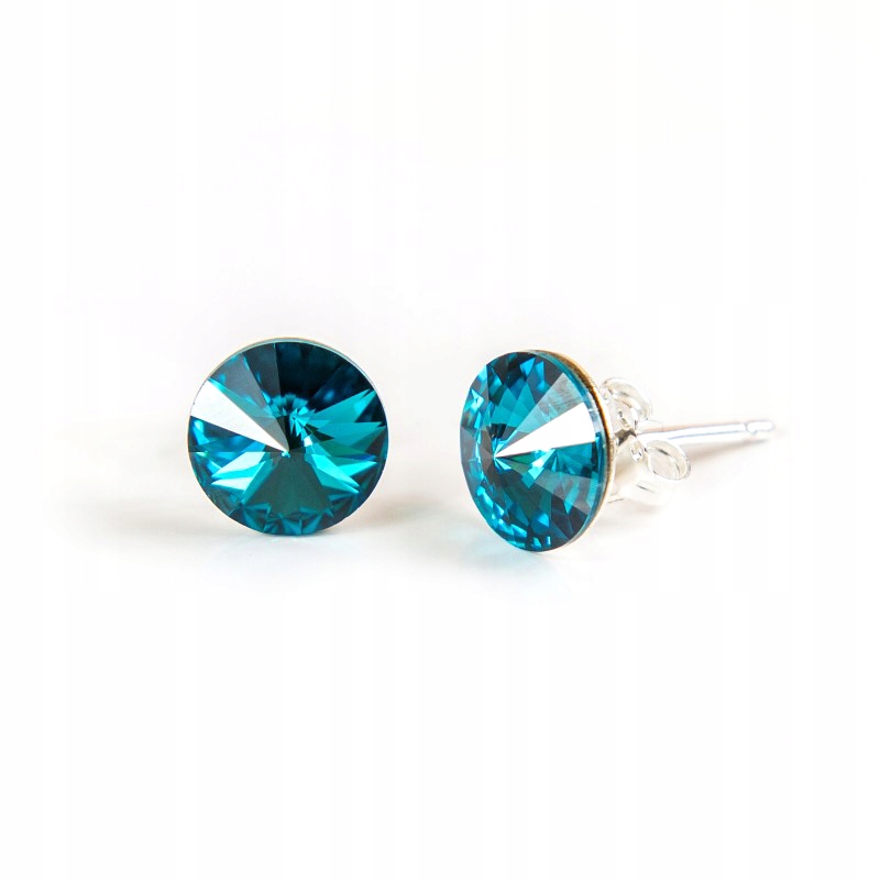 

Srebrne Kolczyki 925 z kr. Swarovski Rivoli 8mm Bz