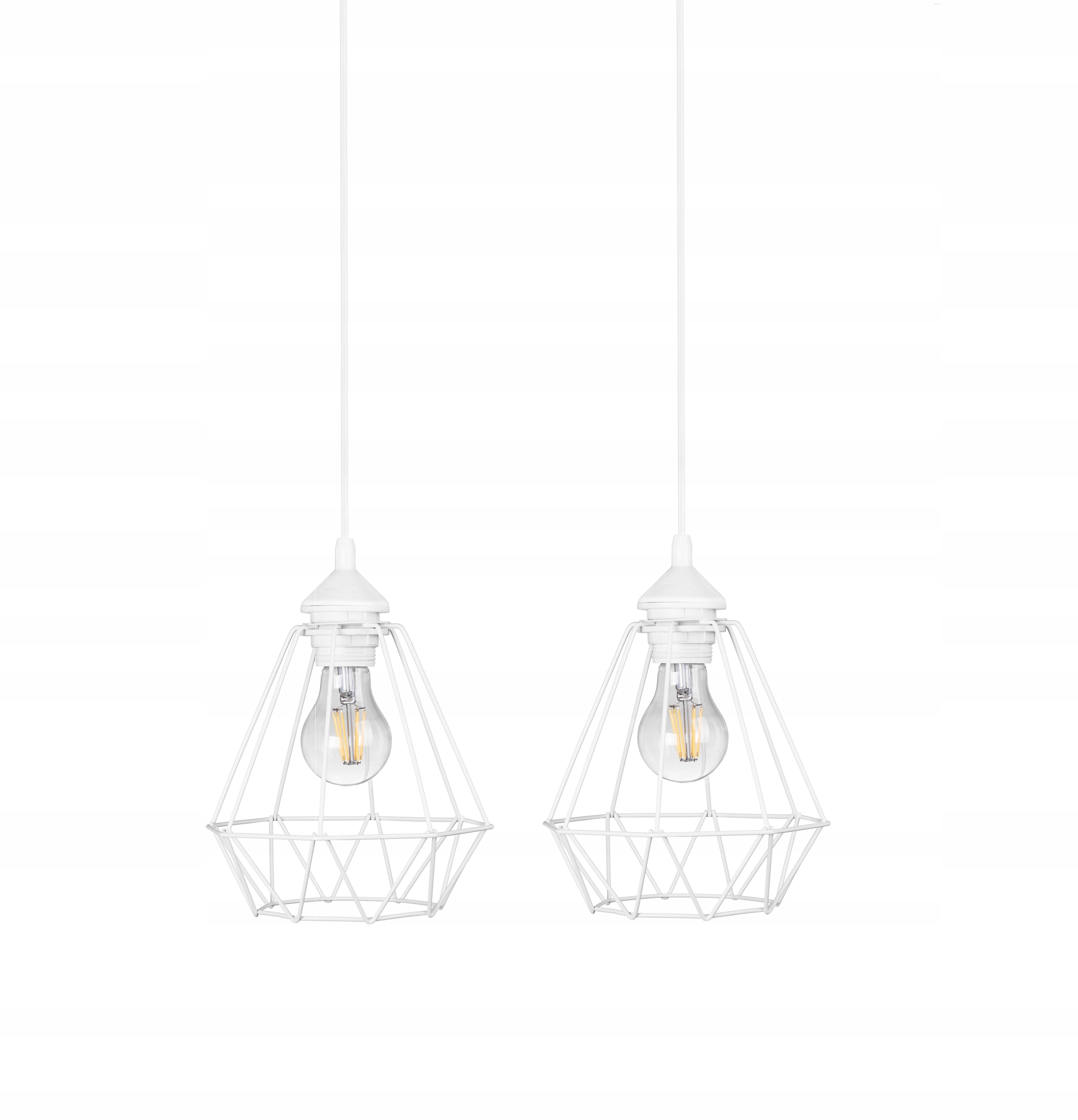 Lampa wisząca sufitowa podwójna biała listwa E27