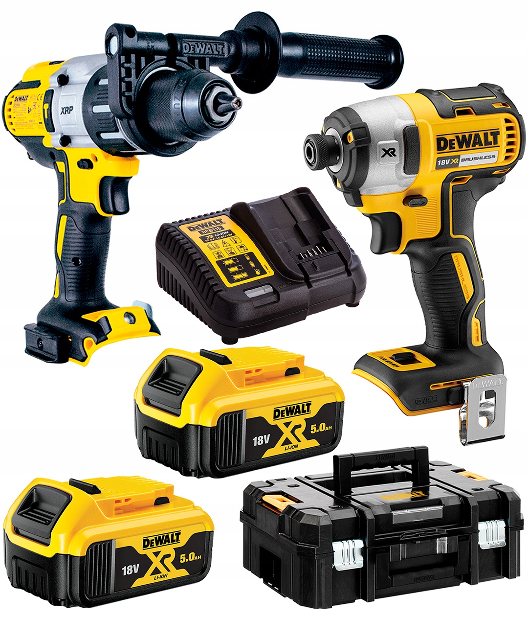 Sada 18V 2x5Ah aku šroubovák příklep DCD996 šroubovák DCF887 DeWALT DCK276P2T