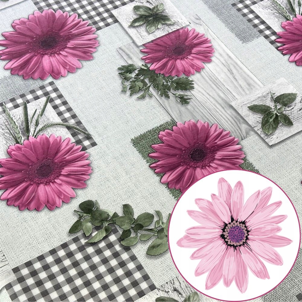 CERATA NA STÓŁ OBRUS Z ROLKI NA METRY DO OGRODU NA TARAS W KWIATY 140 Marka Oxide