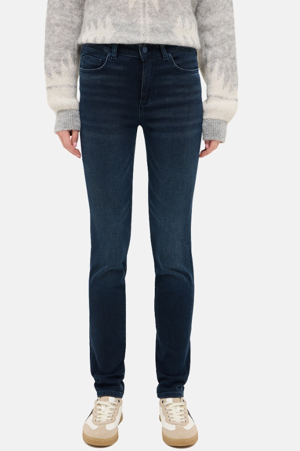 Mustang Džíny Úzké Nohavice Vysoký Stav Tmavě Modrá 31/32 6FA