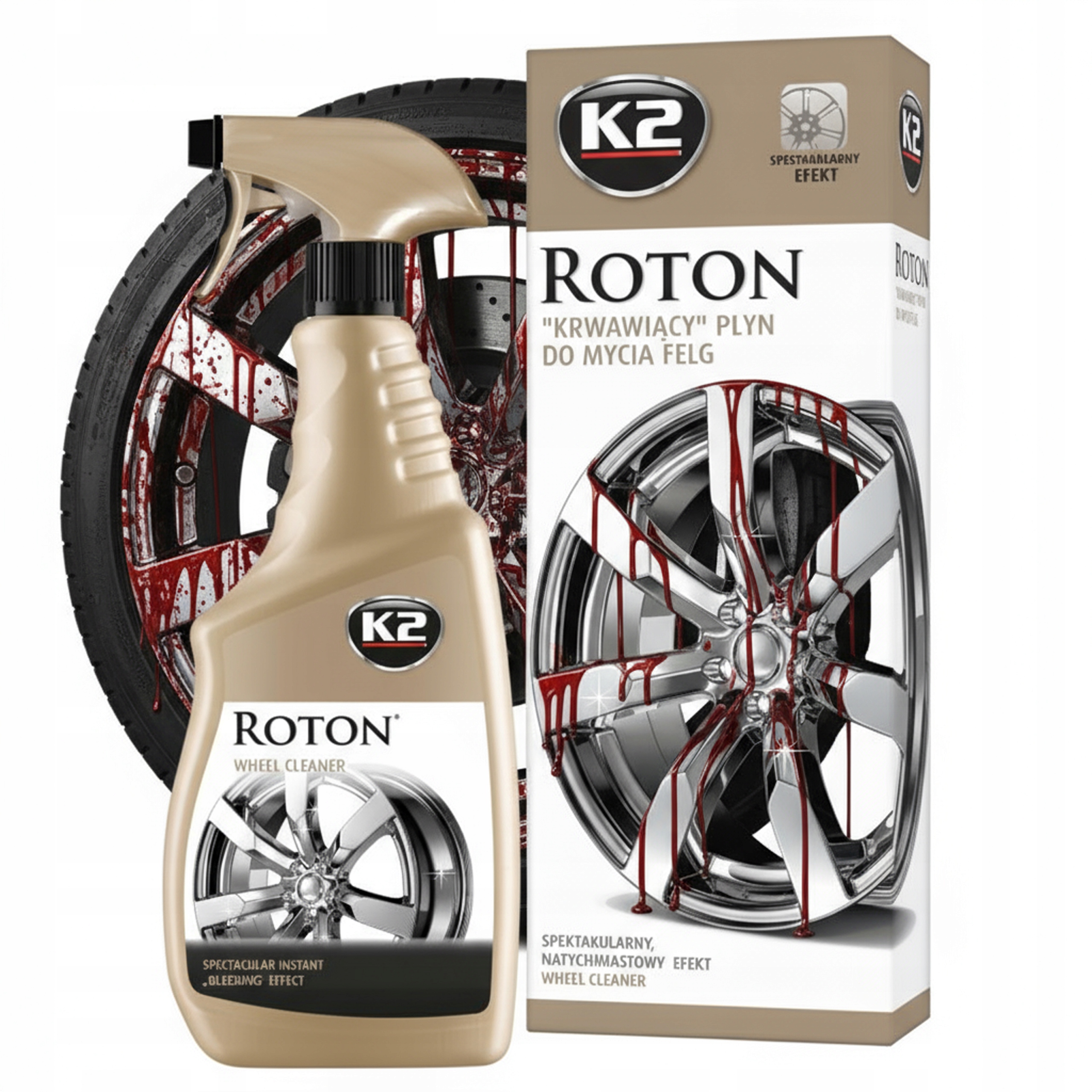 K2 Roton Płyn Czyszczenia Mycia Felg 700ML G167 Czerwona Felga