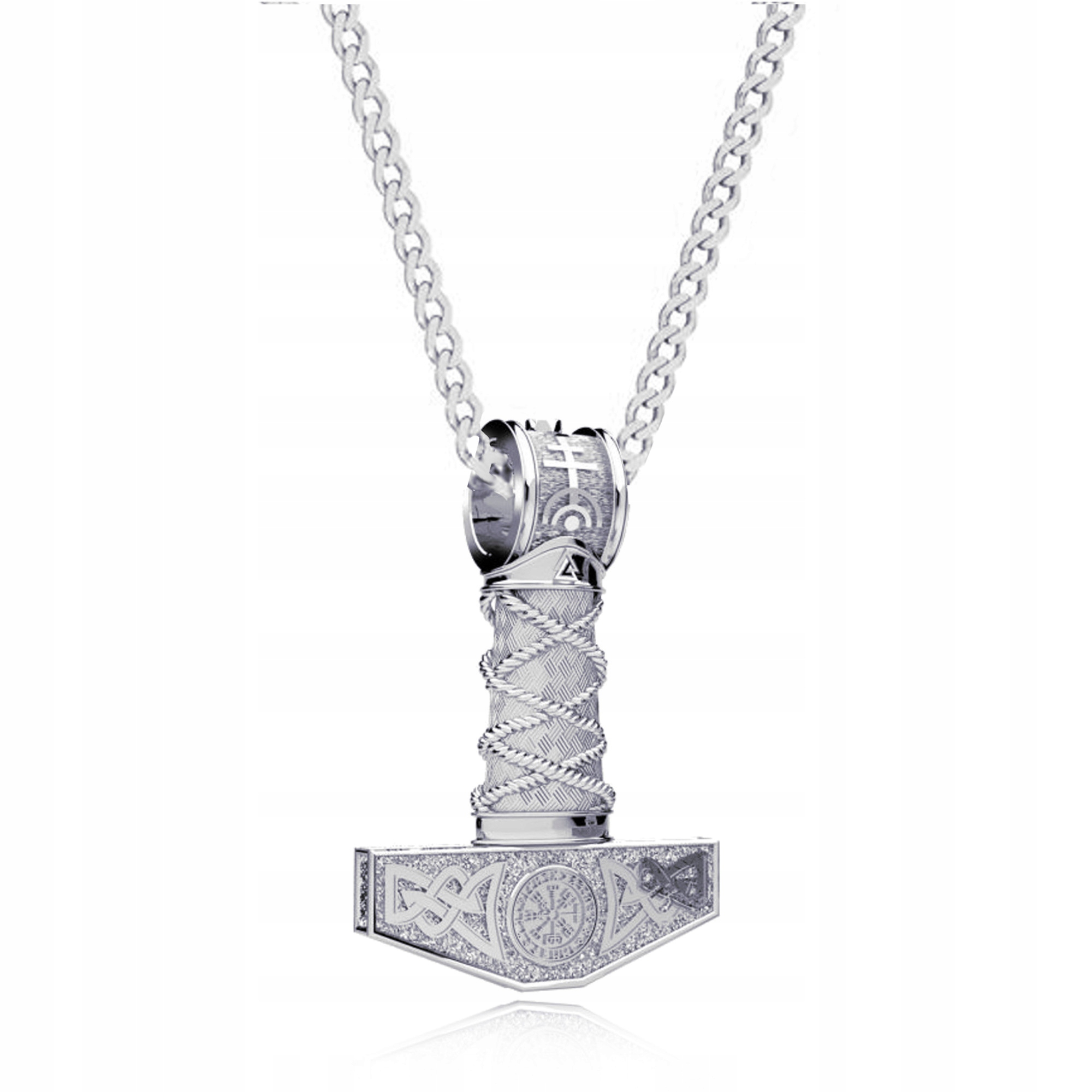 Velké Kladivo Thora Mjolnir Stříbrný náhrdelník pancíř stříbro 925