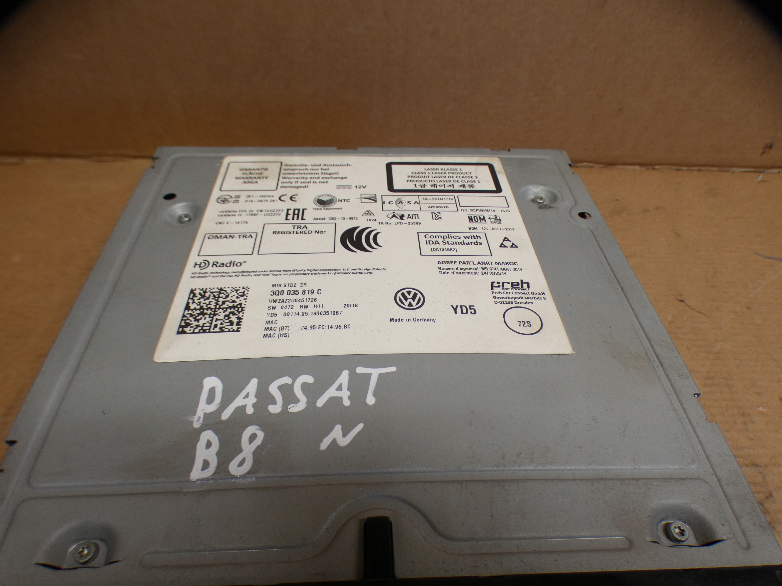 VW PASSAT B8 GOLF VII RADIO player navigation devices NAVI 3Q0035819C