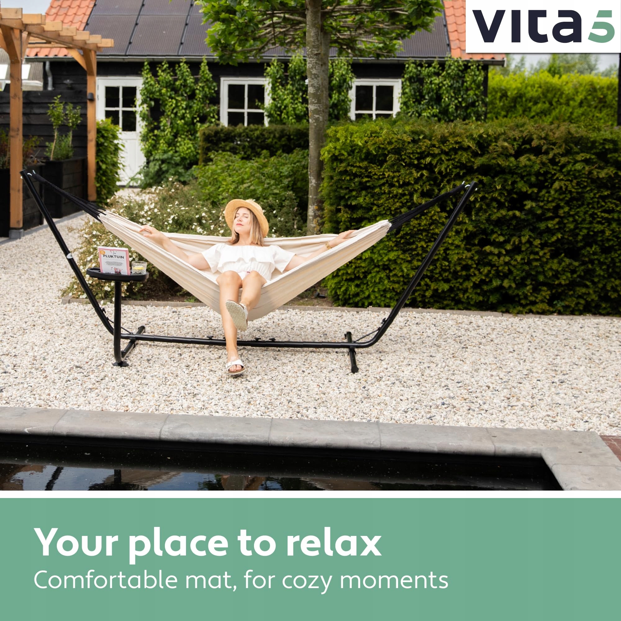 VITA5 Podwójny Hamak Zestaw 205kg Ogród Balkon Wnętrze Z Torbą — miniatura 8