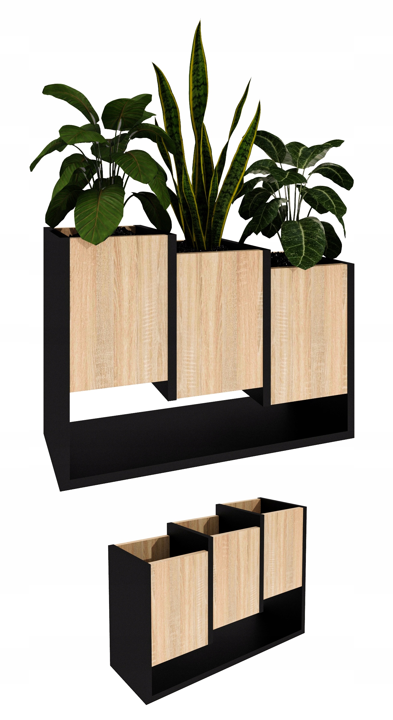 Stojanový květináč na květiny do domu loftový květináč Dub Sonoma