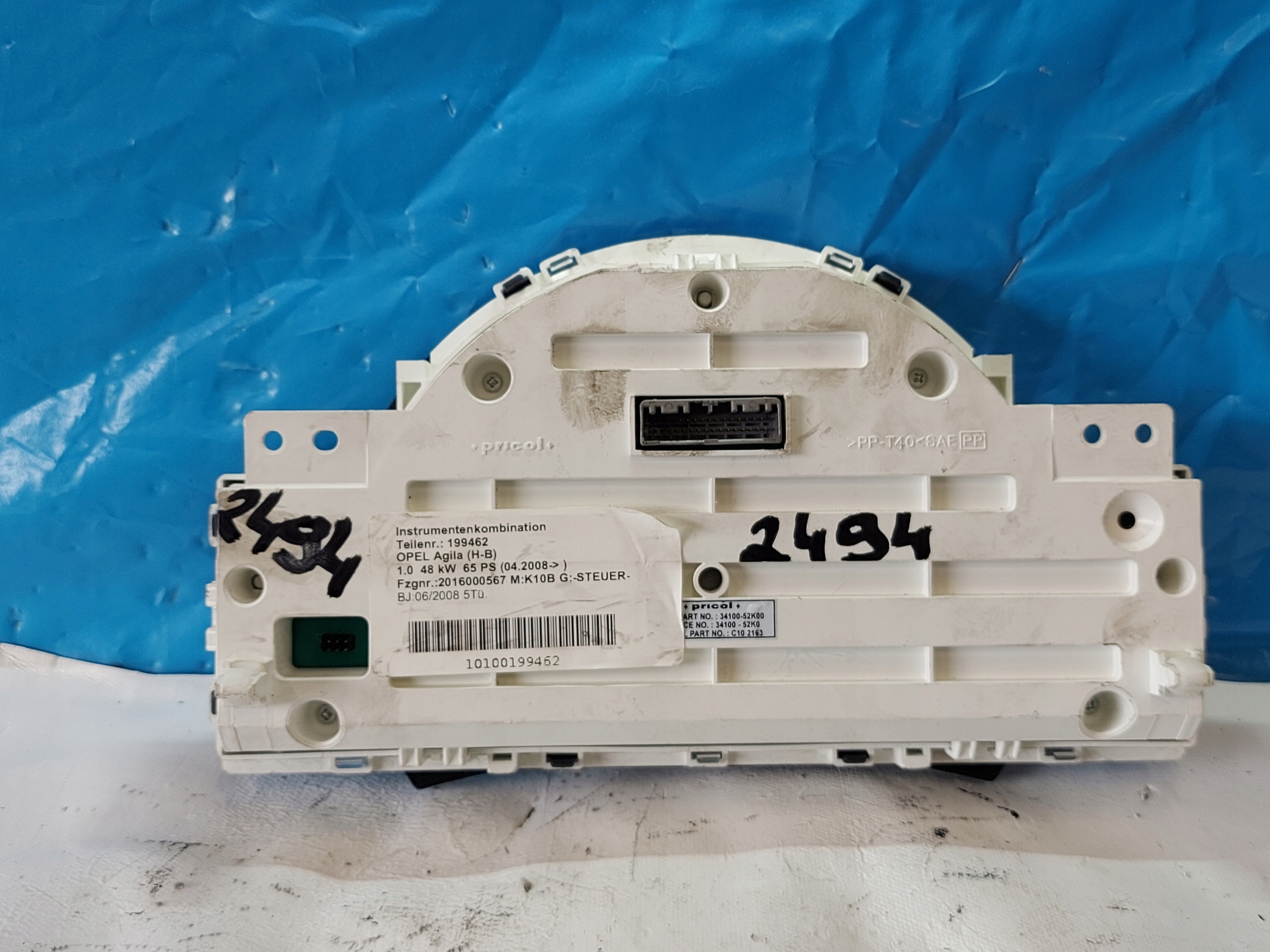 dials clock OPEL AGILA 1.0 B 3410052K00