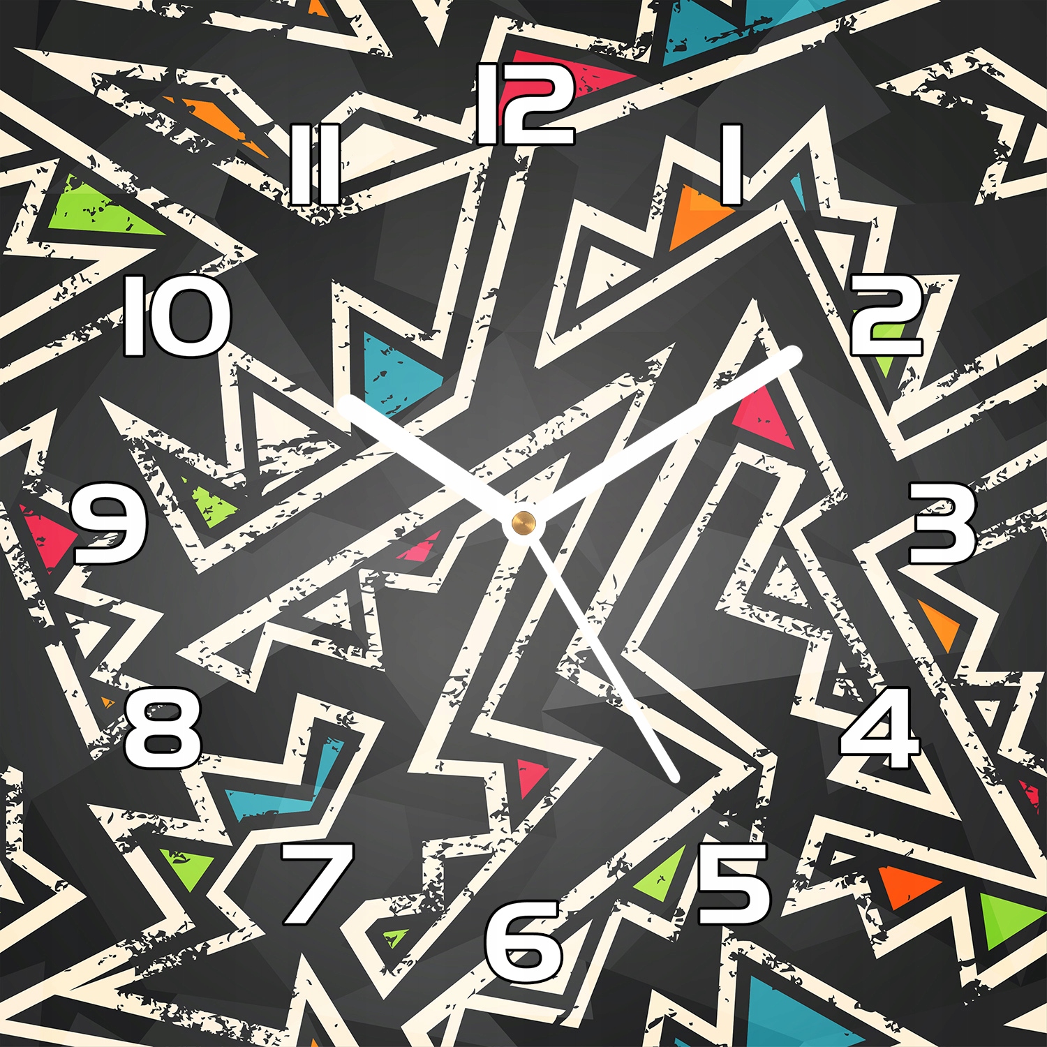 

Zegar ze szkła hartowanego wzór Graffiti 30x30 cm
