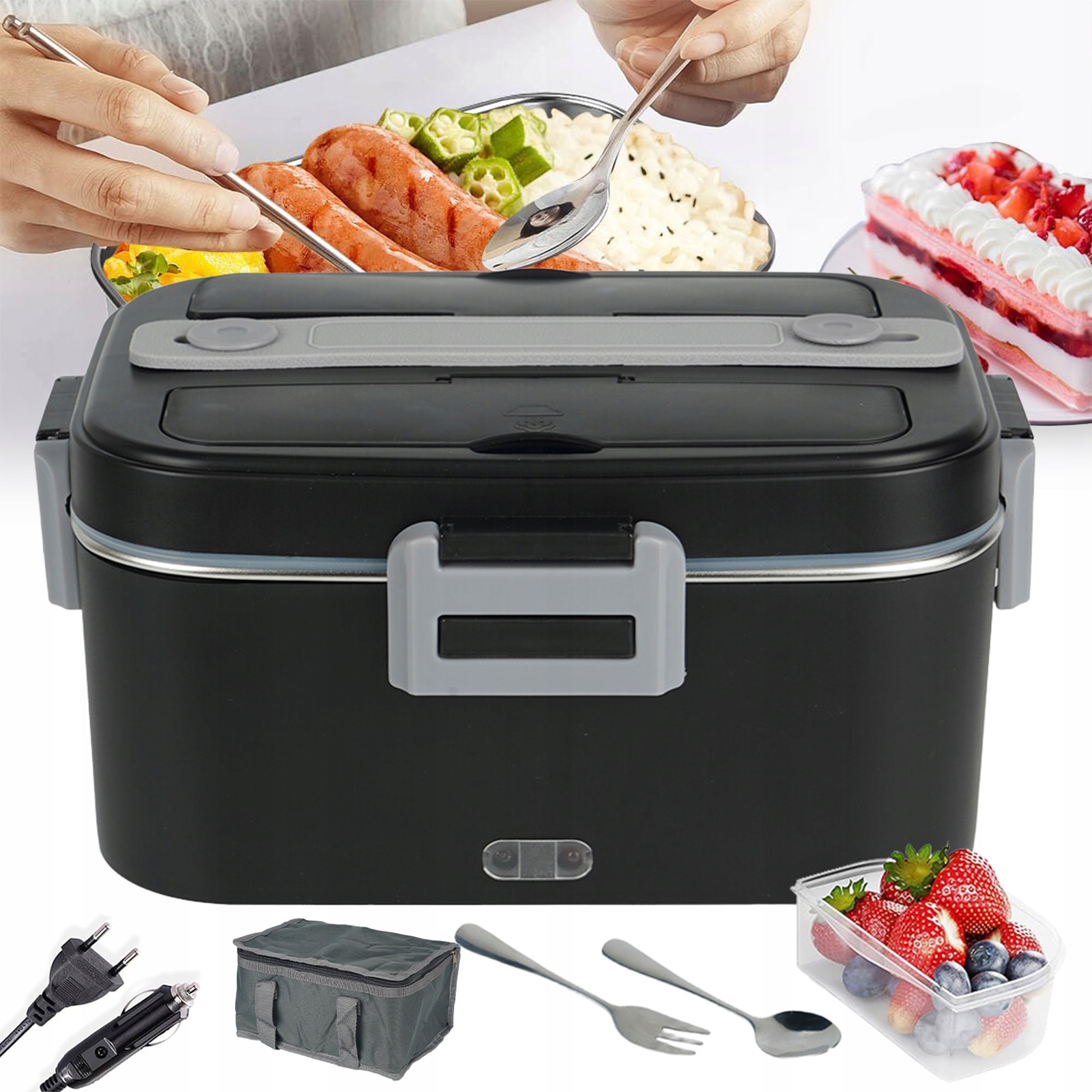 Elektrický Obědový Box Na Ohřívač Jídla, Nádoba 75 W, 1.8 L, Přenosná