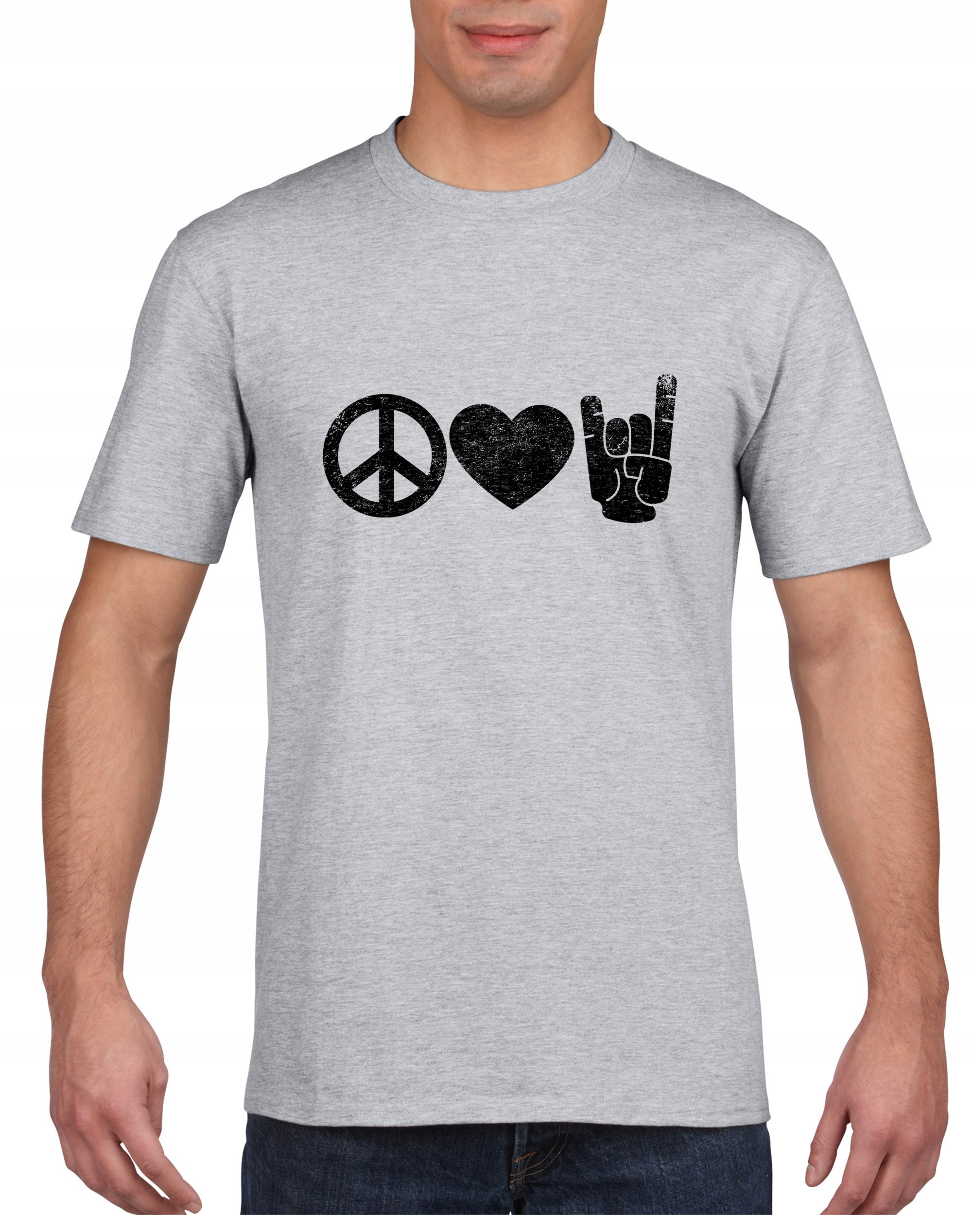 

Koszulka męska Peace Love Rock and roll L