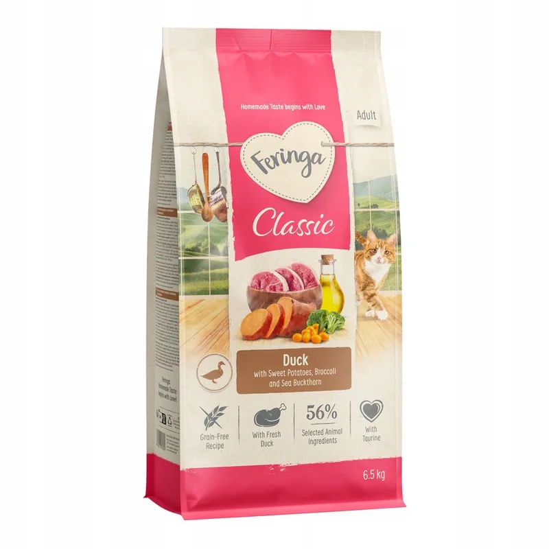 Suché krmivo pro kočky Feringa classic kachna 6,5 kg