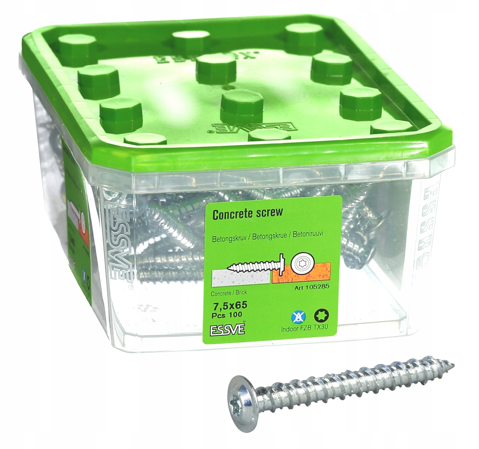 Essve Wkręty 7,5x65 Do Betonu TX30 C1 100SZT