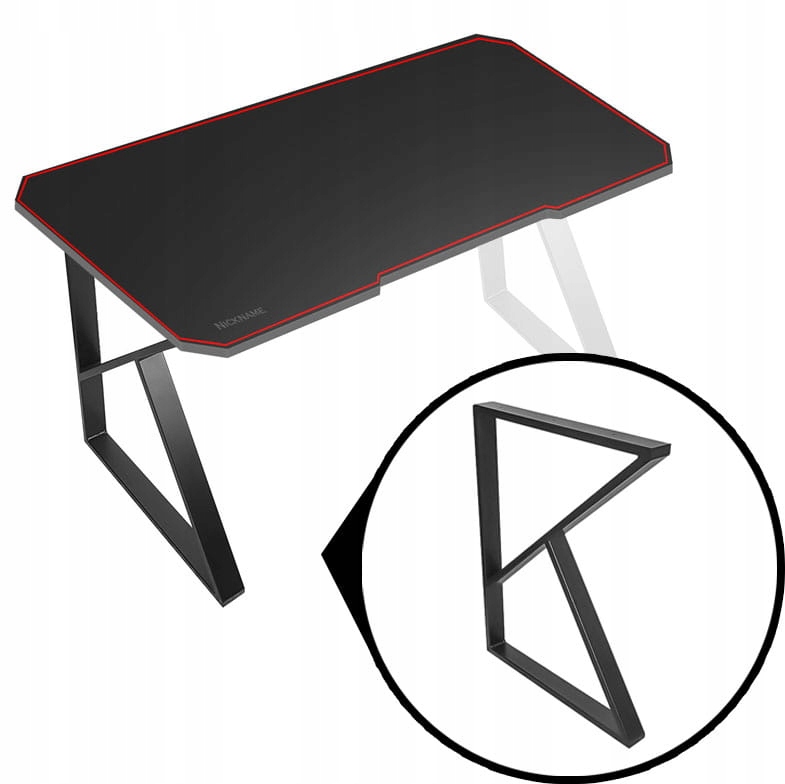 

Stelaż nogi do biurka gamingowego Czarny mat H73cm