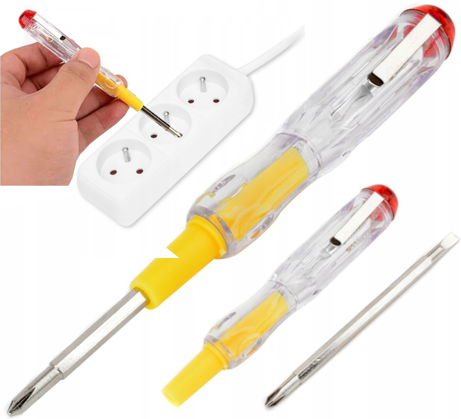 TESTER PRĄDU PRÓBNIK NAPIĘCIA 100-500V PRÓBÓWKA DWUSTRONNY 2 KOŃCÓWKI