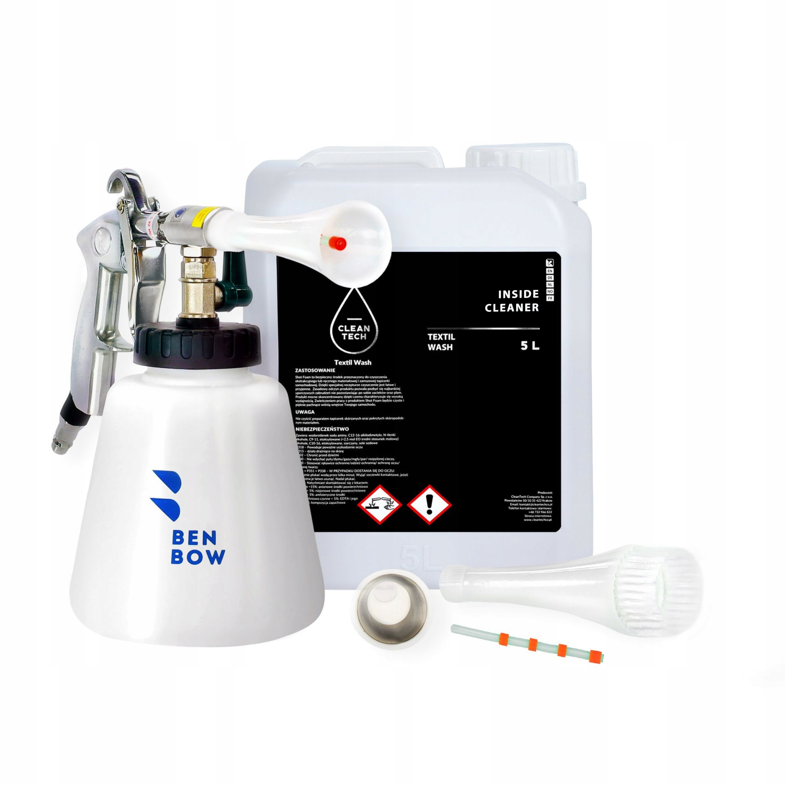 Pistole Na Praní Čalounění Benbow 5 L Čisticí Sada Na Čalounění