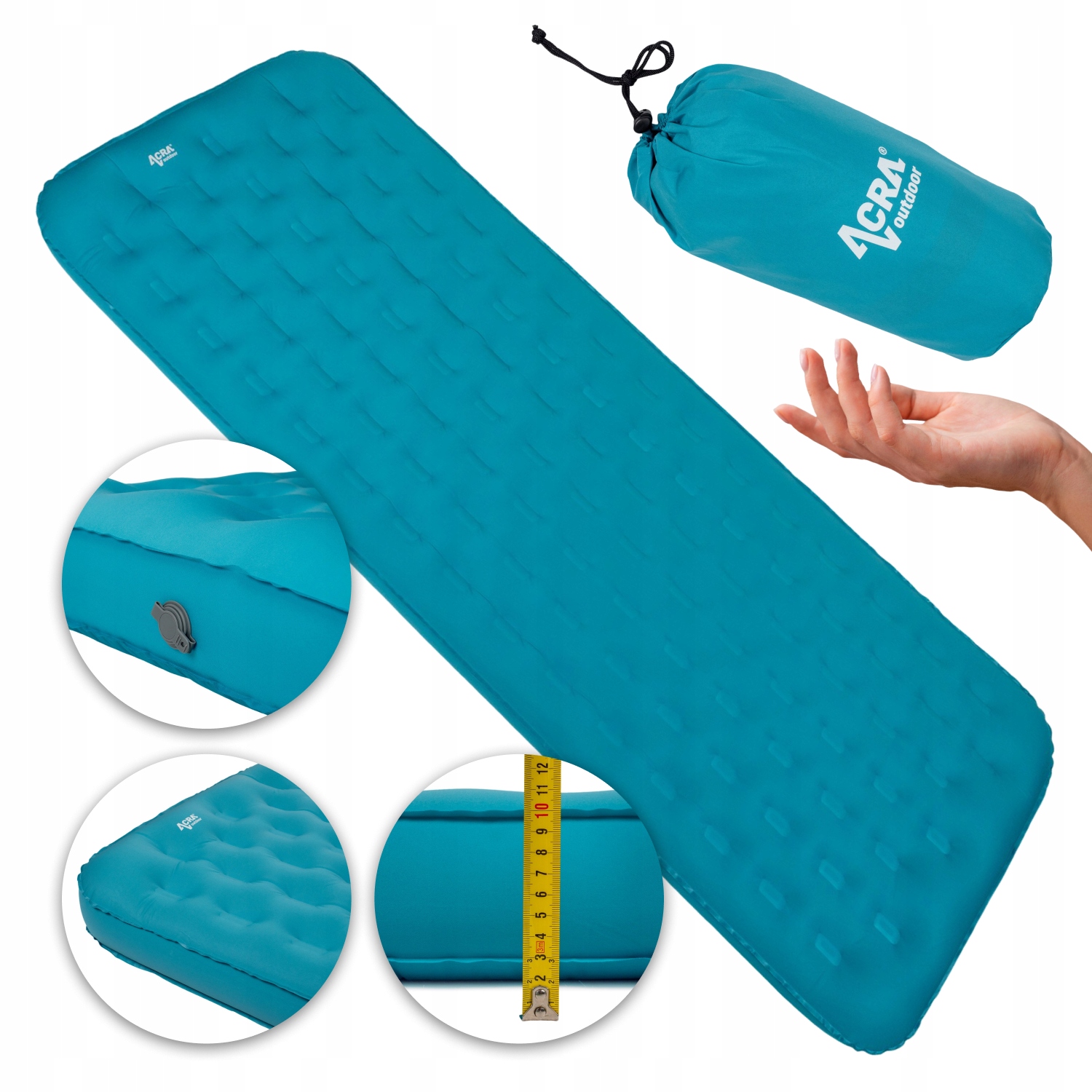 Nafukovací karimatka 200x66x10cm modrá vysoká