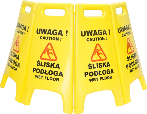 

Zestaw 3 sztuk Tablica ostrzegawcza Uwaga Ślisko