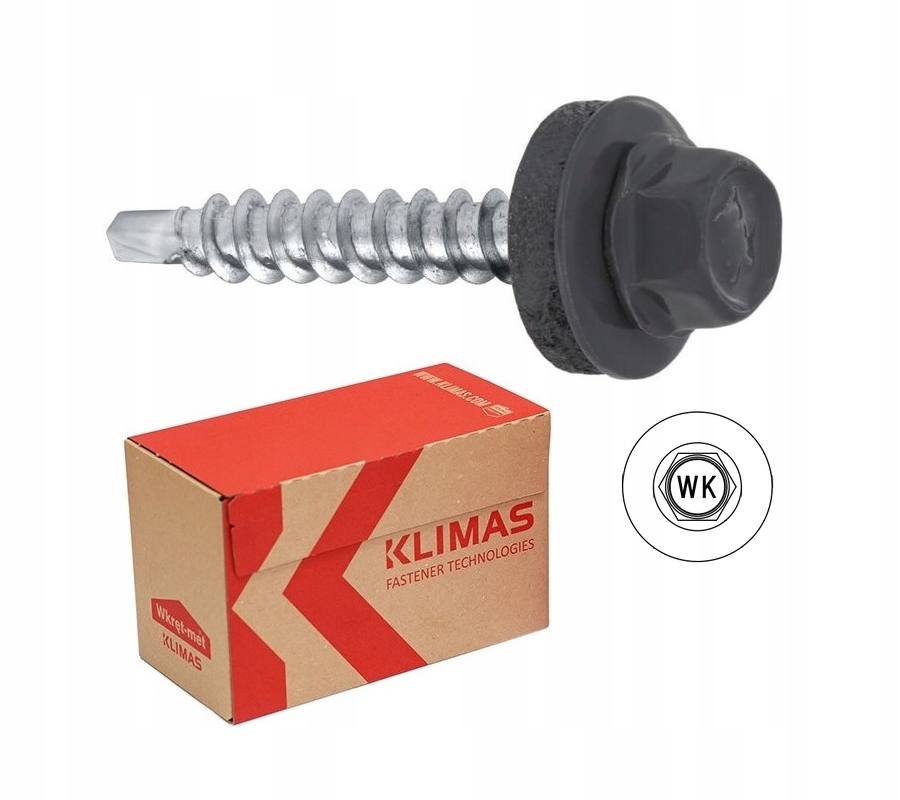 Wkręty farmer d/d 4,8x35mm RAL 7024 250szt. KLIMAS