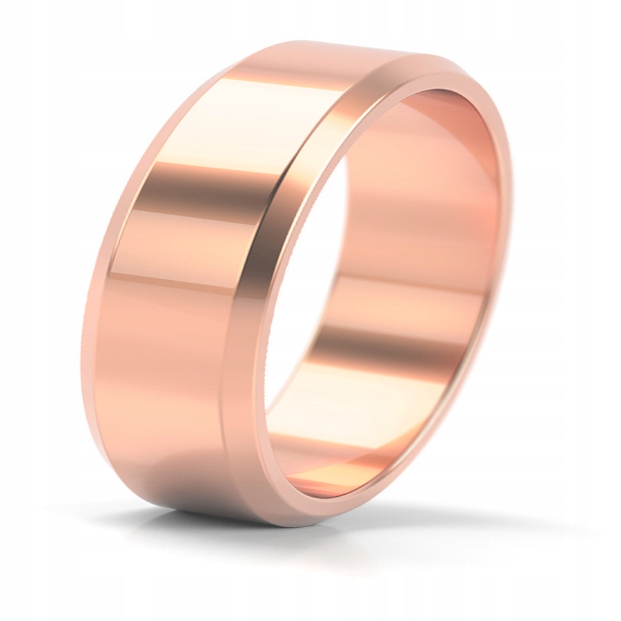 OBRĄCZKI ŚLUBNE FAZOWANE RÓŻOWE 7,5MM 333 KRF/R