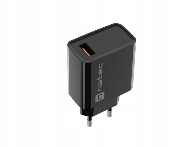 Natec Ładowarka Sieciowa Ribera Usb-a 18W Czarna NUC-2058