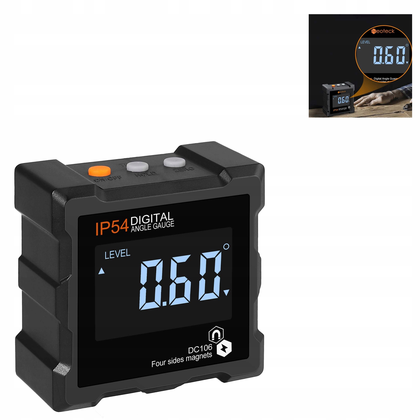 

LCD Inklinometr Elektroniczny IP54 Dokładny 0-360°