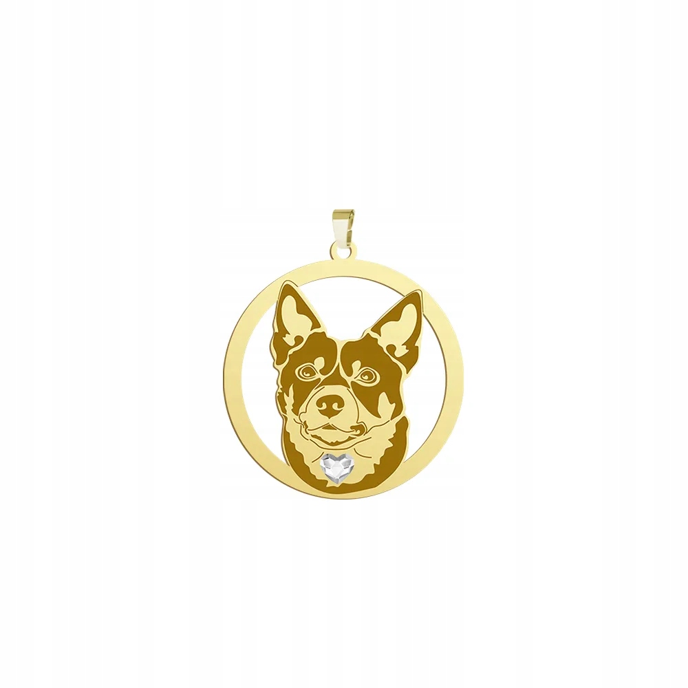 Zlatý přívěsek se psem Australian Kelpie 925 Šperky Gravírování Bonus