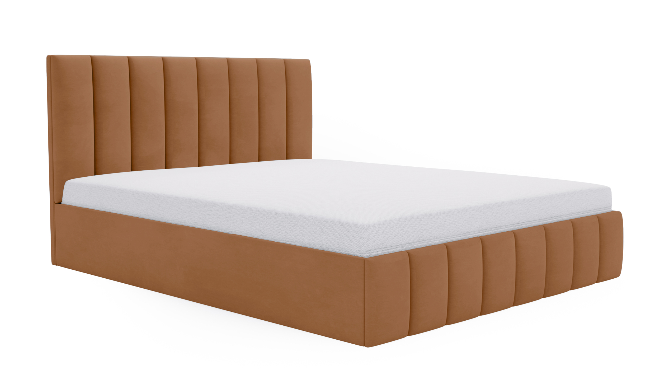 Čalouněná postel 120 x 200 cm Buenio červenohnědá velvet hydrofobní