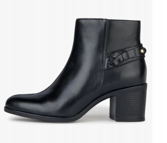 Geox New Asheel Dámské Kotníkové Boty Černé Kožené 36 J_a