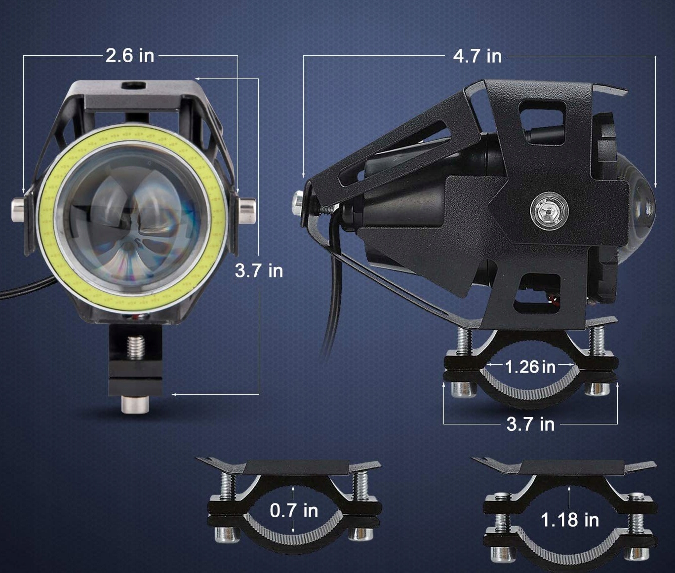2x HALOGEN LED LAMPA REFLEKTOR RING U7 WŁĄCZNIK Producent bez marki