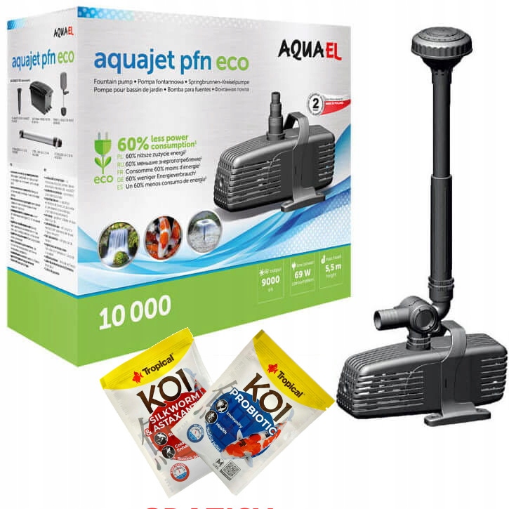 Aquael PFN-10000 Eco Pompa Fontannowa 9000L/H 69W Oczko Wodne