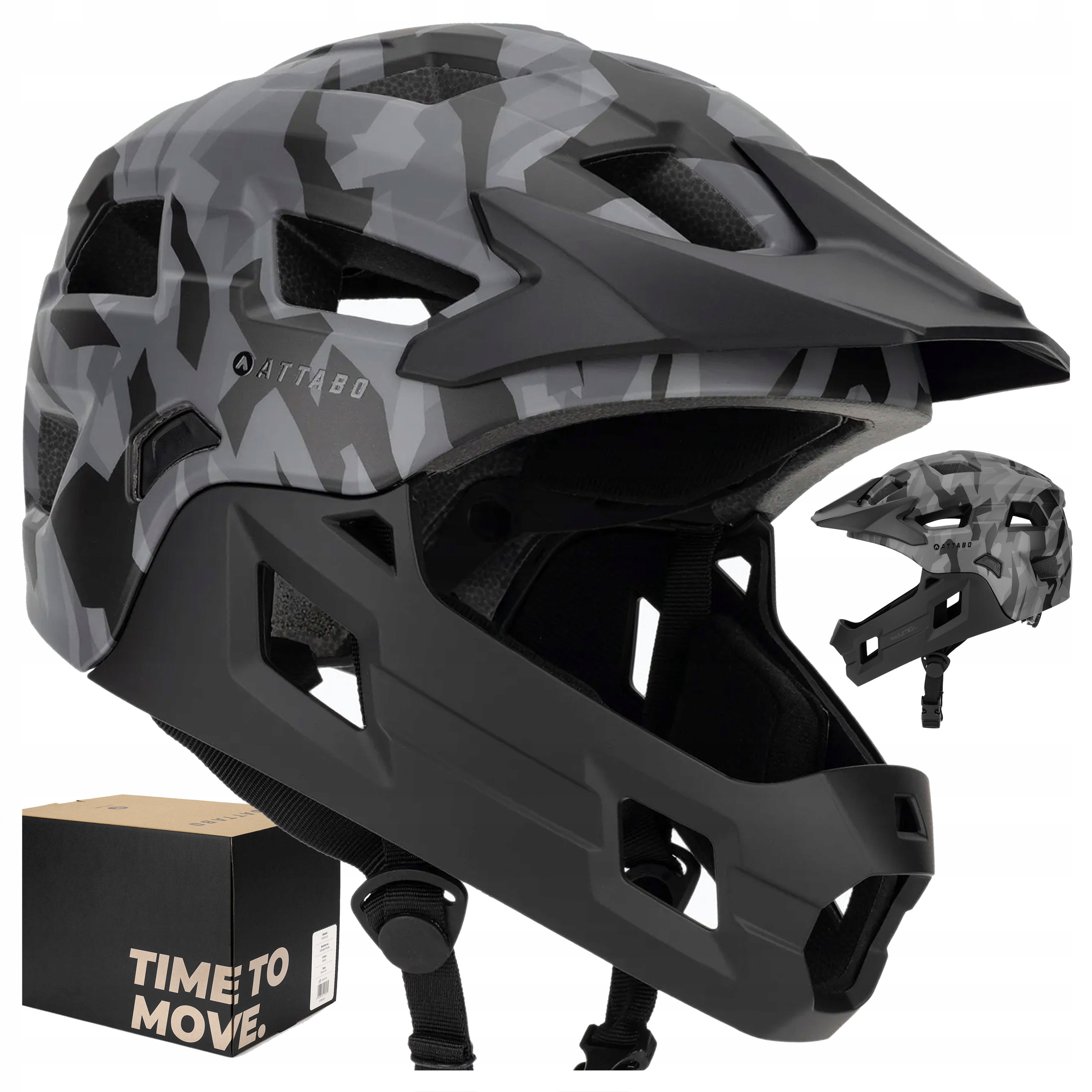 Dětská Cyklistická Přilba Attabo Predator Full Face Mtb Bmx Enduro 50-55 cm
